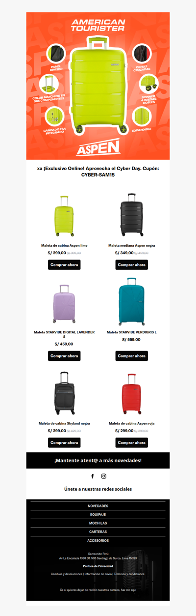 xa 🧳 ✨  ¡Nuevas maletas Aspen! Lo mejor de American Tourister