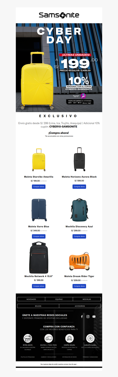 xa 😱 💥 ¡Apúrate! desde S/ 199 ¡CYBER DAY! 🧳 Maletas de Viajes