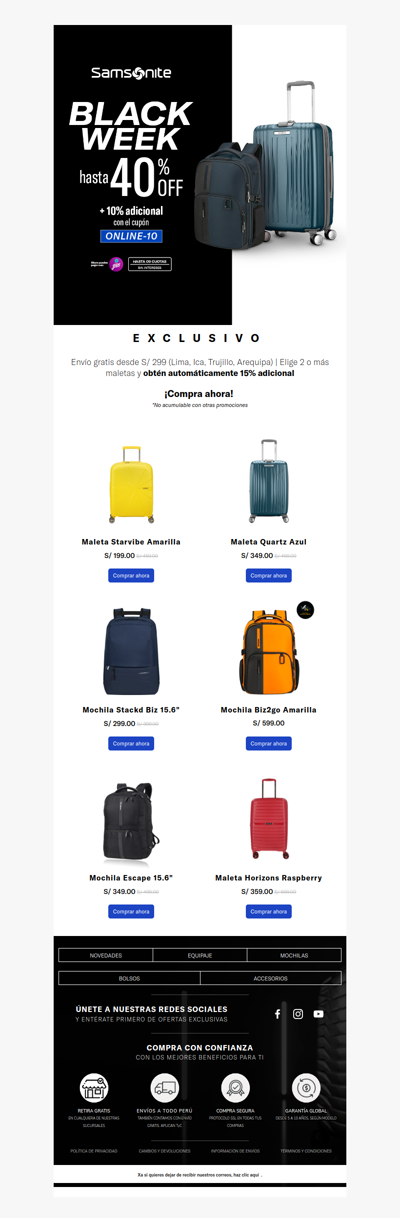 xa ⚡ Oferta Black Maletas desde S/199  🎒🧳