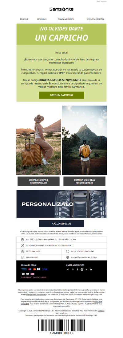 ¡Hola, sdsa!, ¡Solo quedan 2 semanas!