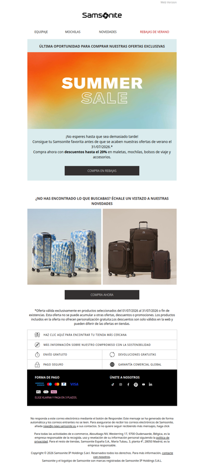 ÚLTIMOS DÍAS DE REBAJAS: hasta -20%