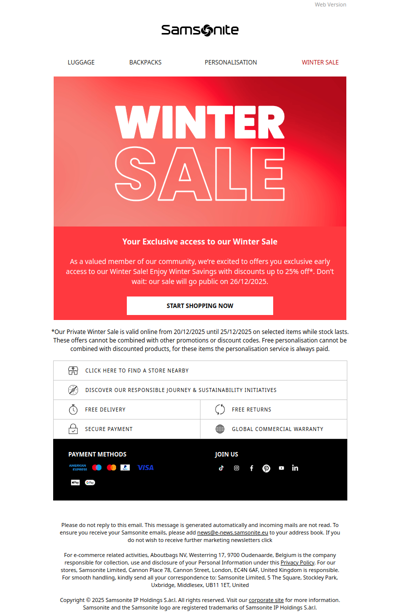 You’re First in Line - Exclusive Winter Sale Access