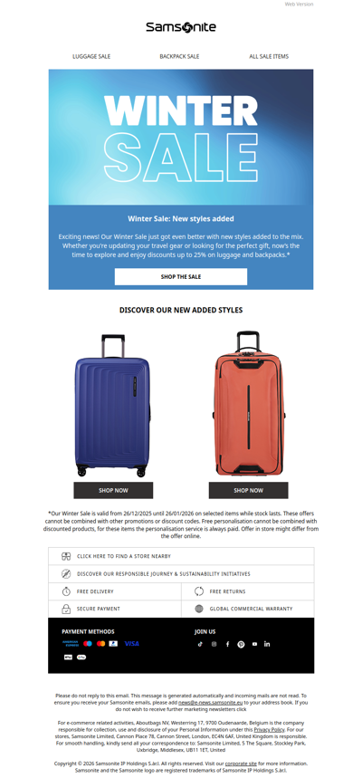 Winter Sale: new styles added