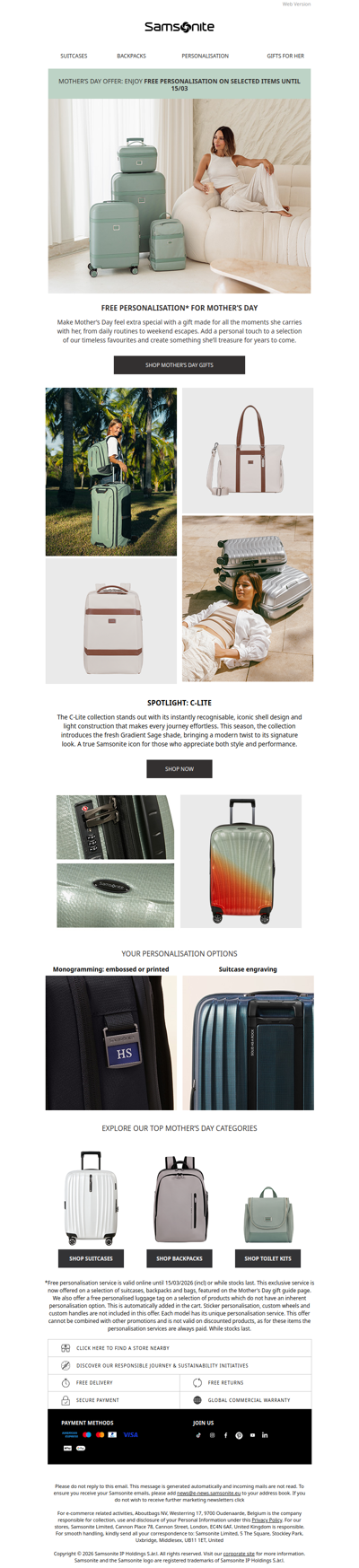 Free Personalisation for Mother’s Day