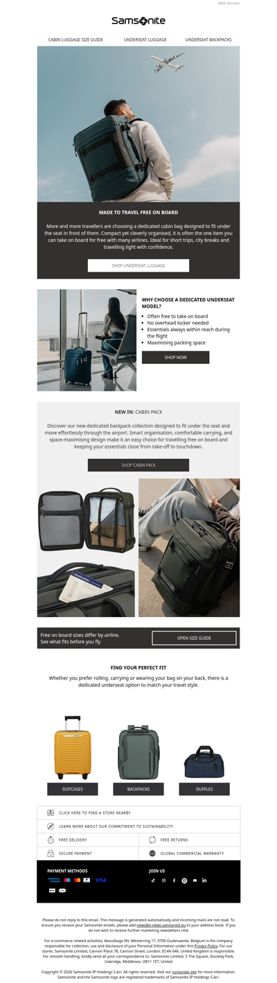 Made to travel free on board