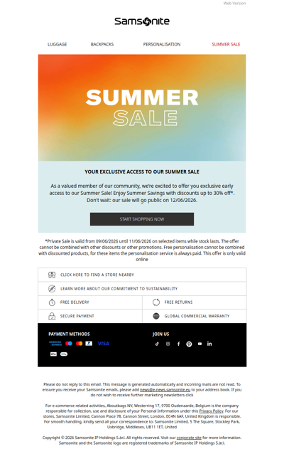 You’re First in Line - Exclusive Summer Sale Access