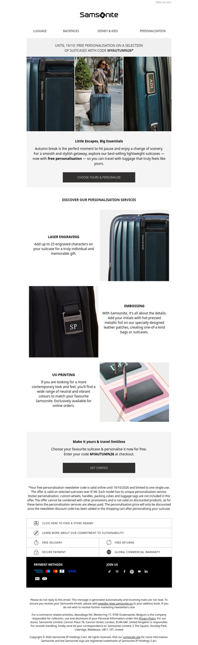 Autumn essentials, now with free personalisation