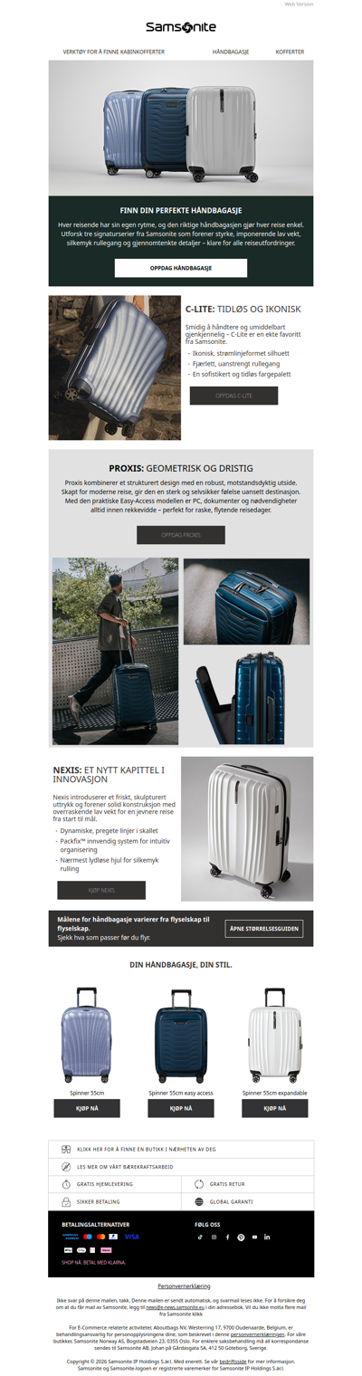 Finn din perfekte håndbagasje