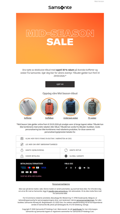 Våren er rett rundt hjørnet – Mid-Season Sale er her!