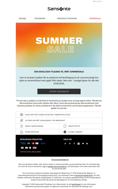 Du får eksklusiv tidlig tilgang til sommerutsalget