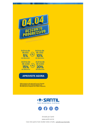 O 04/04 DA SANTIL COMEÇOU! DESCONTO PROGRESSIVO NO AR. CONFIRA...