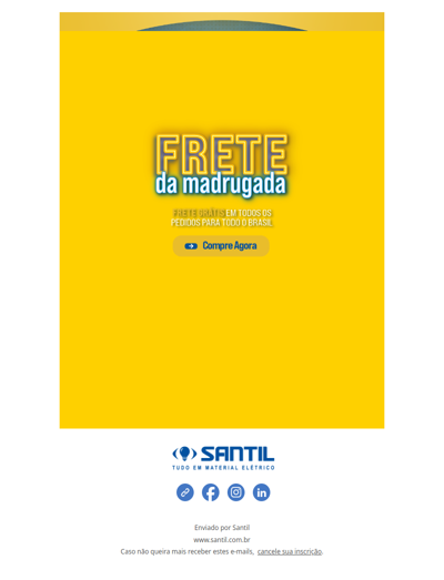 É HOJE! FRETE GRÁTIS PARA TODO BRASIL A PARTIR DAS 19H. AGUARDE!