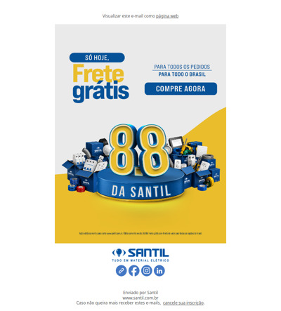 08/08 FRETE GRÁTIS sem limite de valor para todo o Brasil. Aproveite!