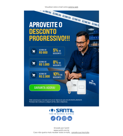 ÚLTIMO DIA: ATÉ 10% DE DESCONTO NO SEU PEDIDO! APROVEITE!