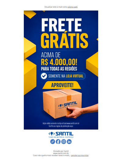 ÚLTIMOS DIAS! FRETE GRÁTIS PARA GRANDE SP E DEMAIS REGIÕES DO BRASIL. CORRA!