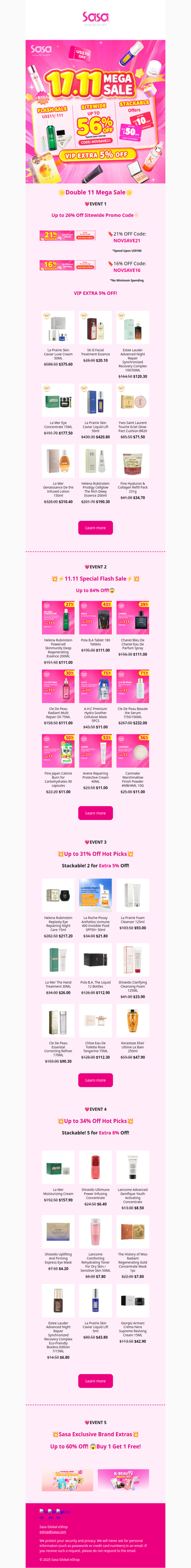 🌟11.11 Mega Sale! 💗Up to 56% Off Stackable Offers— Promo Code + VIP 5% Off + Extra Discounts + Coupons!💥😱Up to 84% Off Special Flash Sale! All @US$11/ US$111 Only! Shop Now!