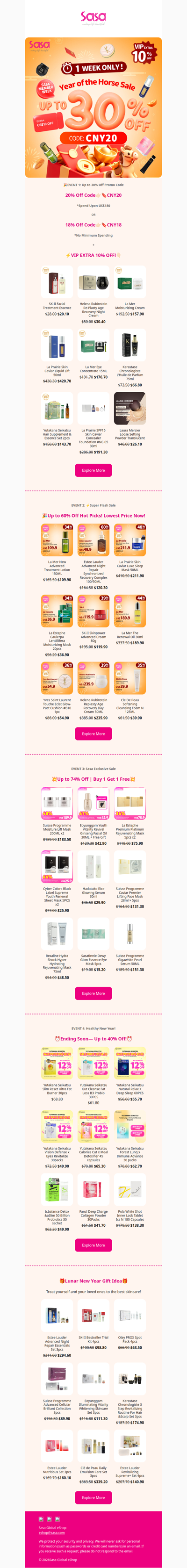 ⭐VIP EXTRA 10% OFF!⭐🧧CNY Sale X Sasa Member Week! Up to 30% Off Sitewide. Use Code: CNY18/ CNY20!🔖1 Week Only! SHOP NOW!⏰