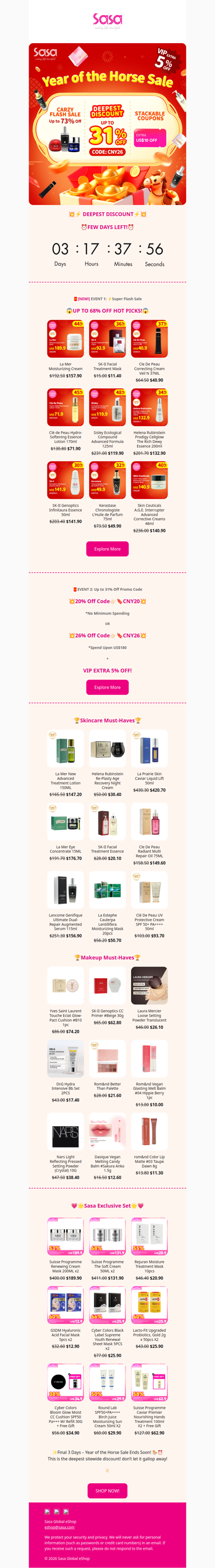 💥DEEPEST DISCOUNT ENDING SOON!⏰⚡3 DAYS LEFT! UP TO 31% OFF SITEWIDE! Use Promo Code: CNY20/ CNY26 +VIP Extra 5% Off!! 💗