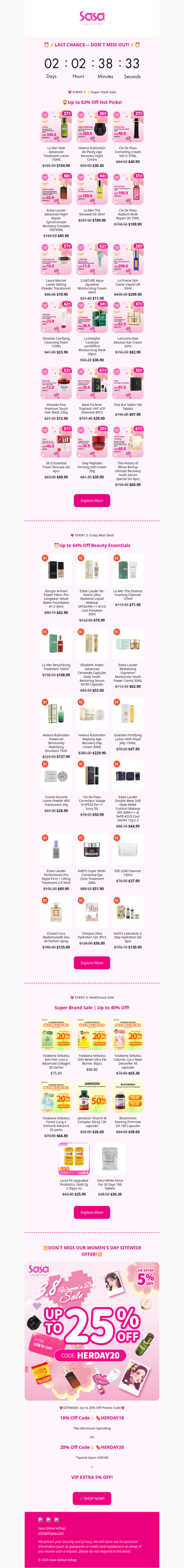 ⚡2 DAYS LEFT! ⏰Up to 64% Off Super Flash Sale & Best Deal ✨Shop La Mer, Cle De Peau, Estee Lauder and Shiseido Hot Picks at Unbeatable Price !😱💥