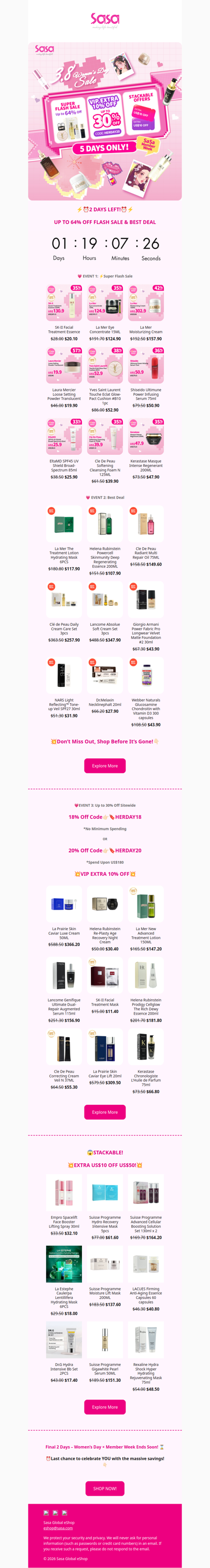 [⏰LAST CHANCE] ⚡2 DAYS LEFT — VIP Extra 10% Off & Up to 64% Off Flash Sale!😱💥Use 3.8 Women's Day Sale Promo Code to Get Up to 30% Off Sitewide! 😍