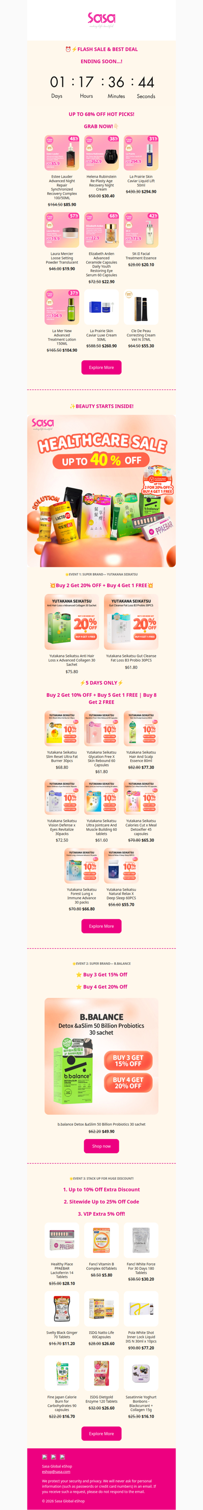 ⚡SUPER FLASH SALE IS ENDING! 2 DAYS LEFT! ⏰ Healthcare Sale is Here! Up to 40% Off! 😍 YUTAKANA SEIKATSU Buy 4 Get 1 Free + Extra 20% Off! STOCK UP NOW!💗