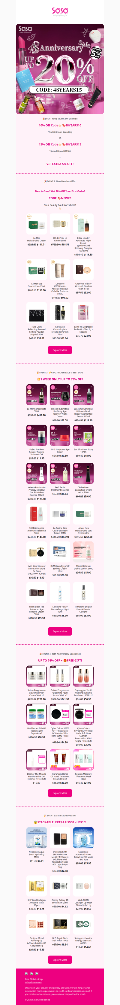 Cheers to 48 Years! 🥂Open for 73% off flash deals & sitewide codes! Up to 20% off sitewide!! ✨💥48th Anniversary Special Set + Free Gift Awaits!🎁