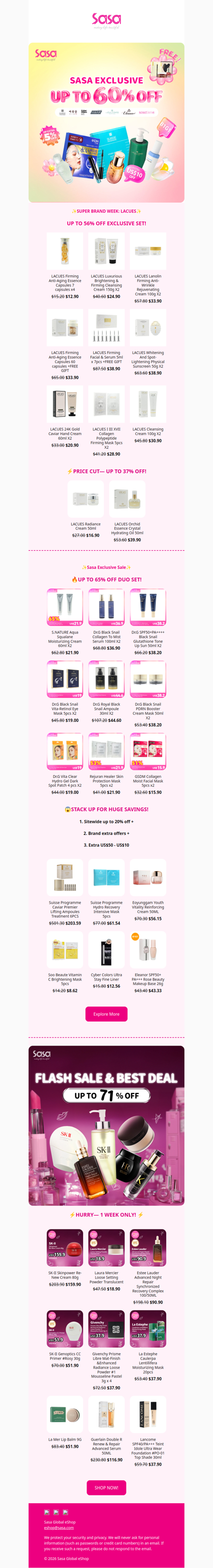 ⭐SUPER BRAND WEEK: LACUES— UP TO 56% OFF ! ⭐⚡ Your Free Gift is waiting!! Don't Miss Out⏰ Unlock Up to 60% Savings: Sasa Exclusive Sale!