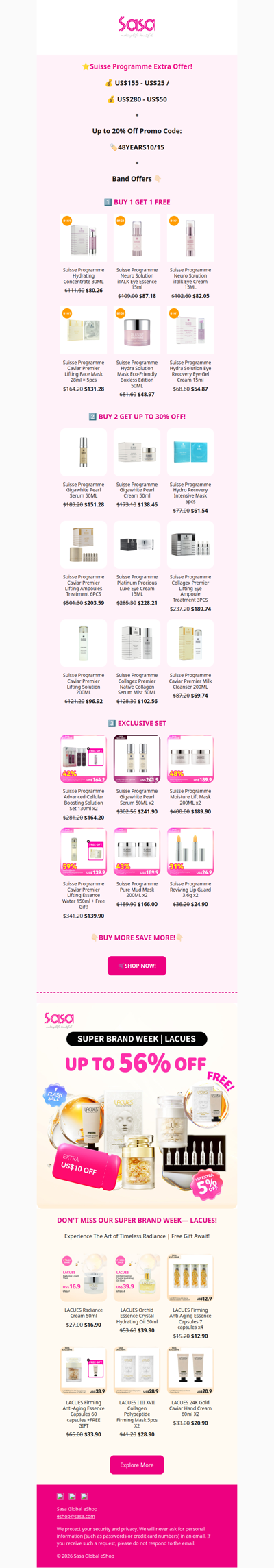 🤑✨US$50 INSTANT REBATE— Suisse Programme Crazy Deals!💥 Stack up everything!! Brand Extra offer + Sitewide promo code + Up to US$50 discount! 📢Stock up now!