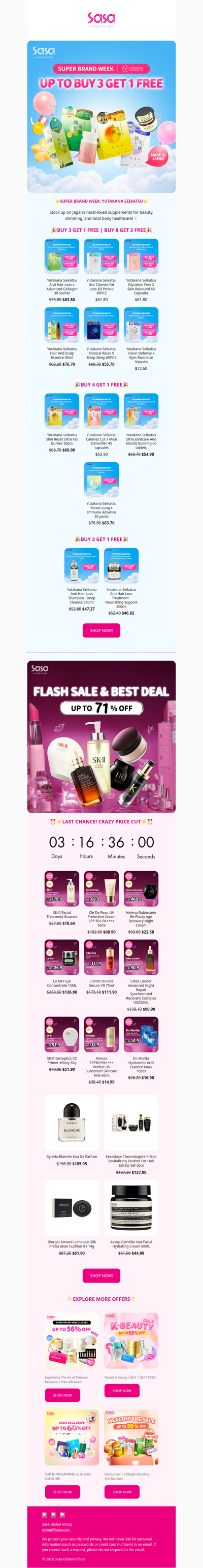 ⭐YUTAKANA SEIKATSU MEGA SALE! ⭐⚡Sasa’s #1 Healthcare Choice: Up to Buy 3 Get 1 FREE! Your complete head-to-toe wellness solution is here!