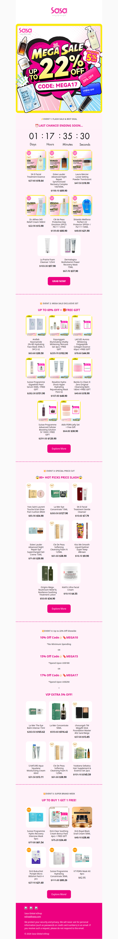 💥SASA MEGA SALE IS HERE! Over 100 Hot Picks at Price Cuts!😱 Flash Sale, Free Gift and Special Set Awaits!🎁Up to 71% Off— SHOP NOW✨