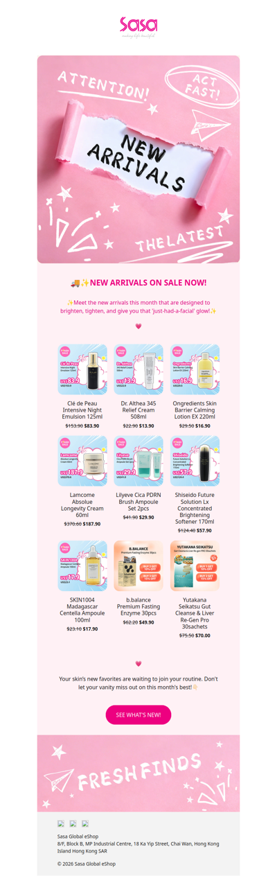 🚚✨New drops on sale now! Be the first to glow! Check out what’s new this month!💗✨