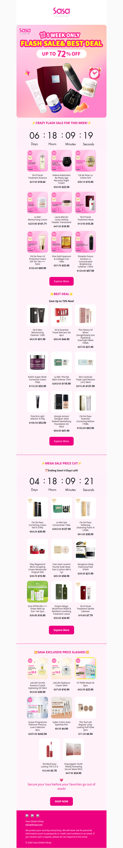 ⚡Flash Sale & Best Deal This Week— UNBEATABLE beauty deals. Limited time only!⚡ Dropping prices by up to 65% on the world’s most coveted luxury brands!😍🎉