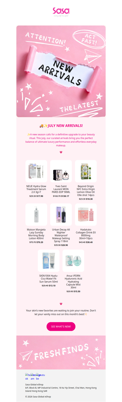 🚚✨New drops on sale now! Be the first to glow! Check out what’s new this month! ⚡💗✨