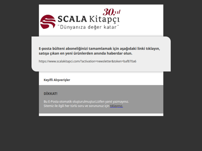 E-Bülten Abonelik Onayı | scalakitapci.com