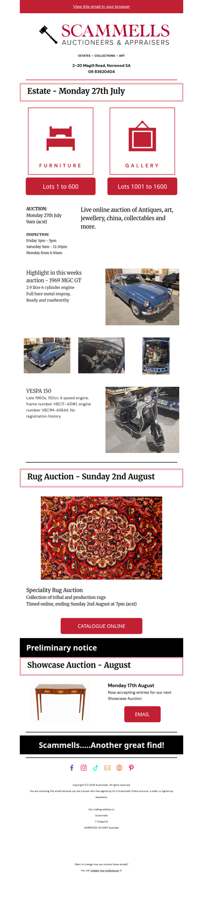 Scammells - two auctions online