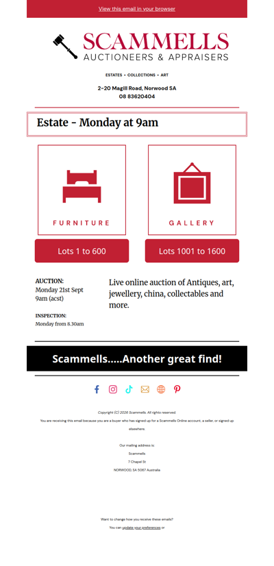 Scammells Auction catalogue online - Auction Monday 9am
