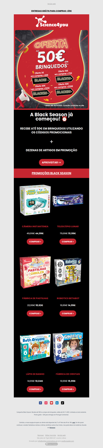 🔴 Black Season: Recebe até 50€ em Brinquedos! ⚫