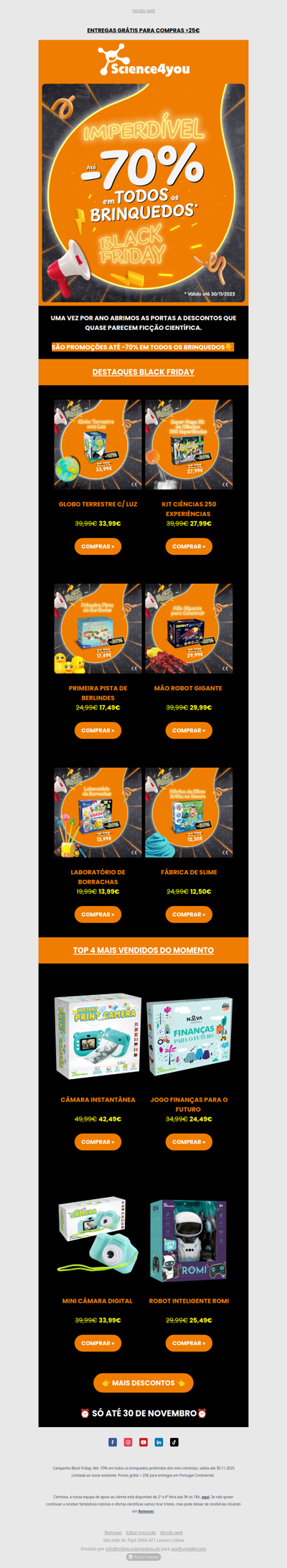 🟠 BLACK FRIDAY: Descontos até -70% em TODOS os brinquedos!⚫