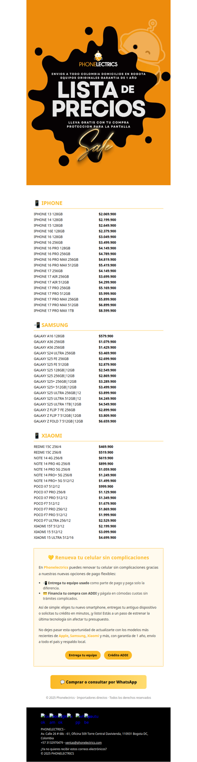🚀 Renueva tu smartphone sin complicaciones – Lista de precios actualizada