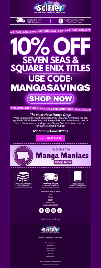 10% OFF Seven Seas & Square Enix