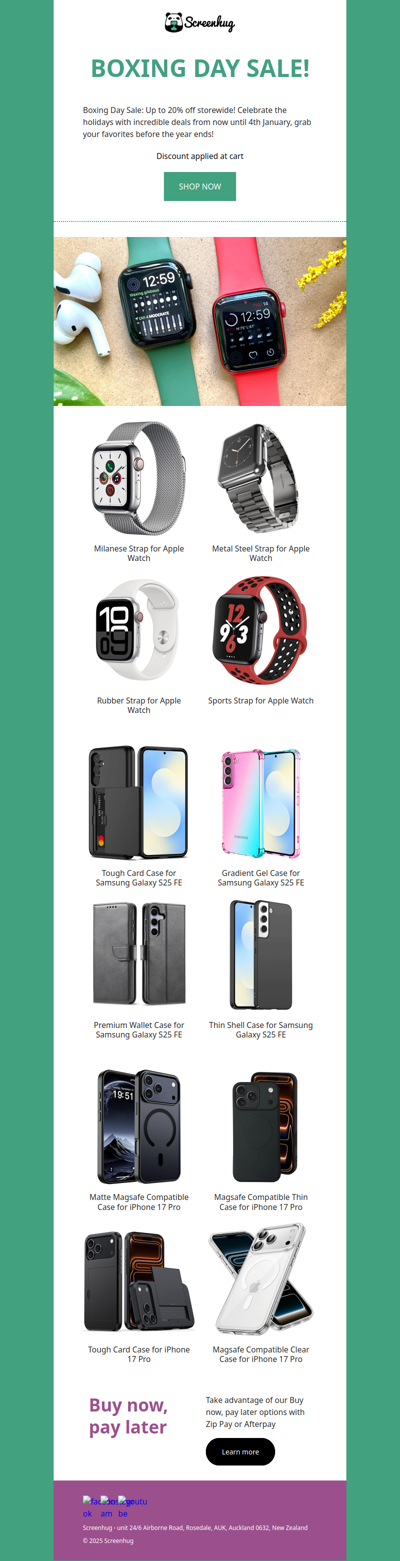 🎉 Boxing Day Deals Are Here, Up to 20% Off Storewide!