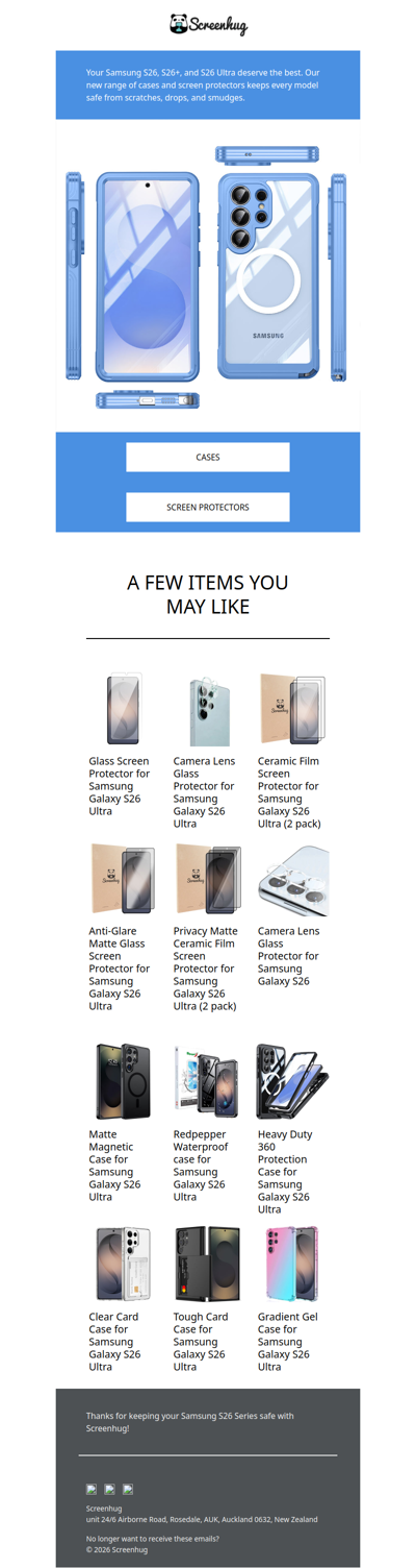 New S26 Series Cases & Screen Protectors Available Now