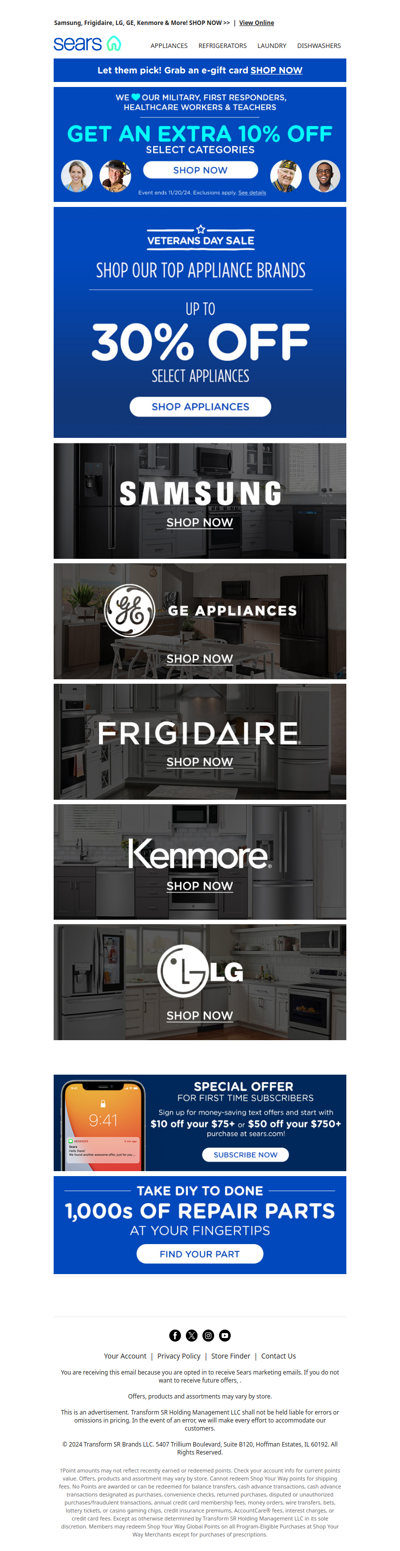 Shop Top Brands & Save Up to 30% on Select Appliances