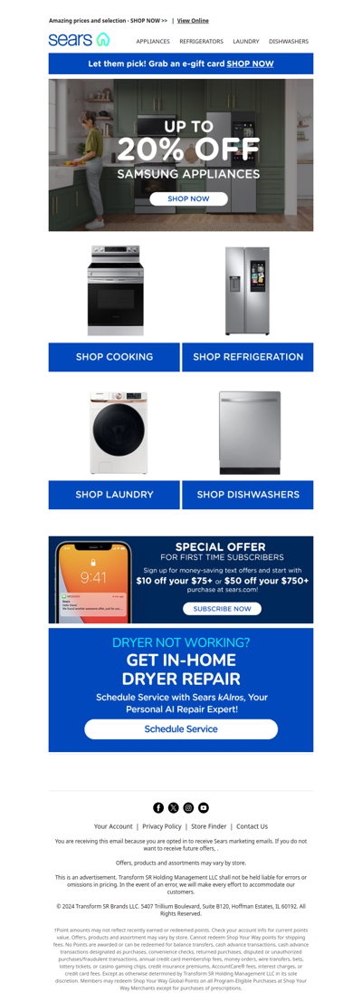 Savings up to 20% off Samsung Cooking Appliances & More