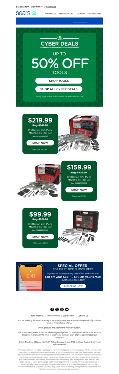 Unbelievable Savings on Craftsman Mechanics Tool Sets