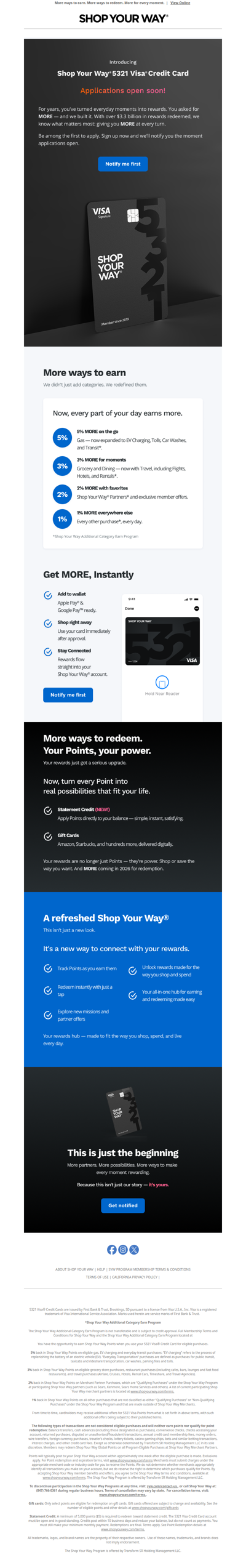 💳  It's here! Introducing the Shop Your Way® 5321 Visa® Credit Card!