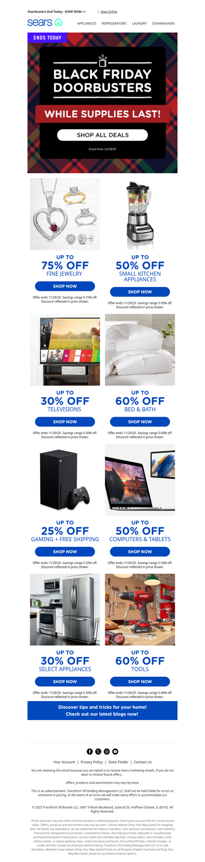 Time is running out for Black Friday Doorbusters! 🛍️ Don't miss out, ends today! 🎉