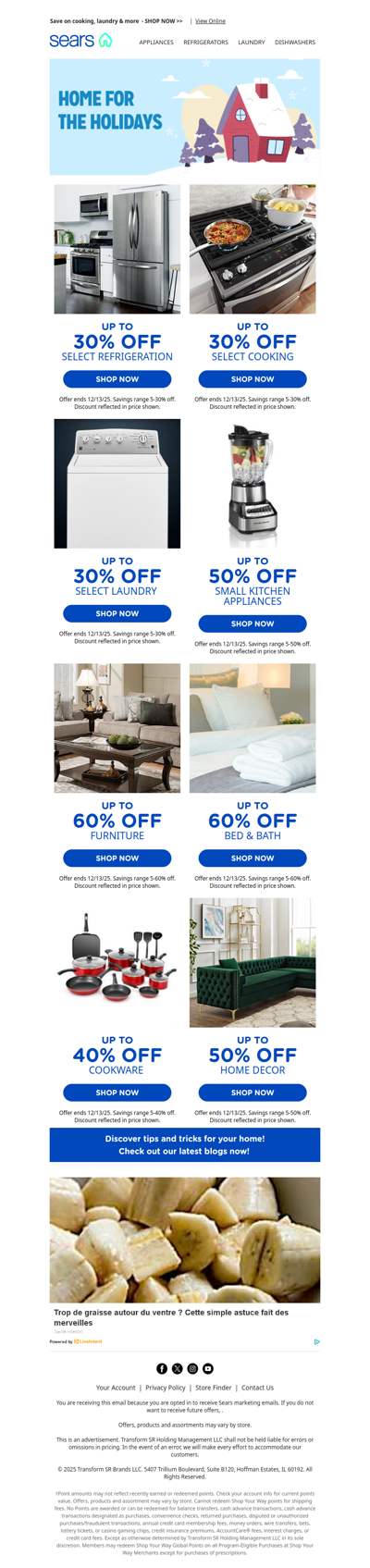 Get your home holiday-ready! 🎄✨ Shop now for savings of up to 60%!