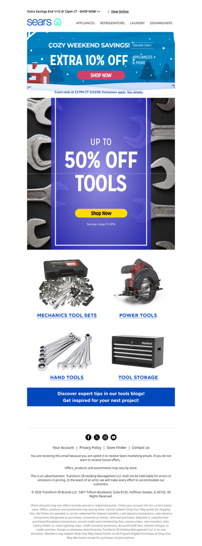 Cozy vibes continue! 🛋️✨ Grab an extra 10% off appliances & more! Don't miss out!