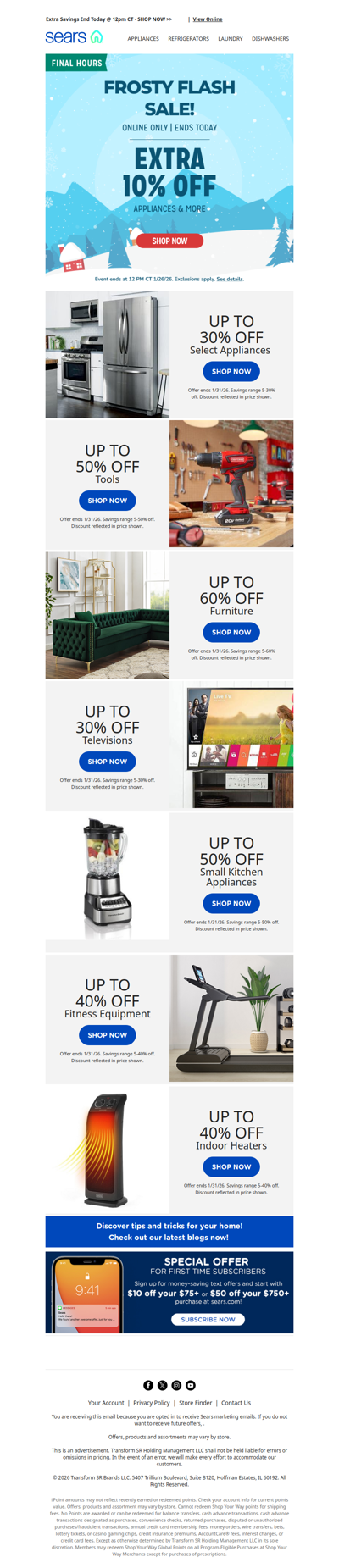 🥶 Final hours are ticking down for an extra 10% off appliances & more! ⏳